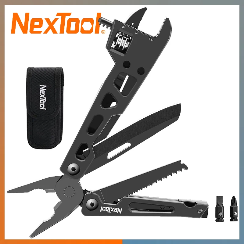 NexTool Adjustable Wrench Multitool 9 in 1 Multi Tool with Pliers Pocket Knife Screwdriver Foldable Multi-Tool for Maintenance