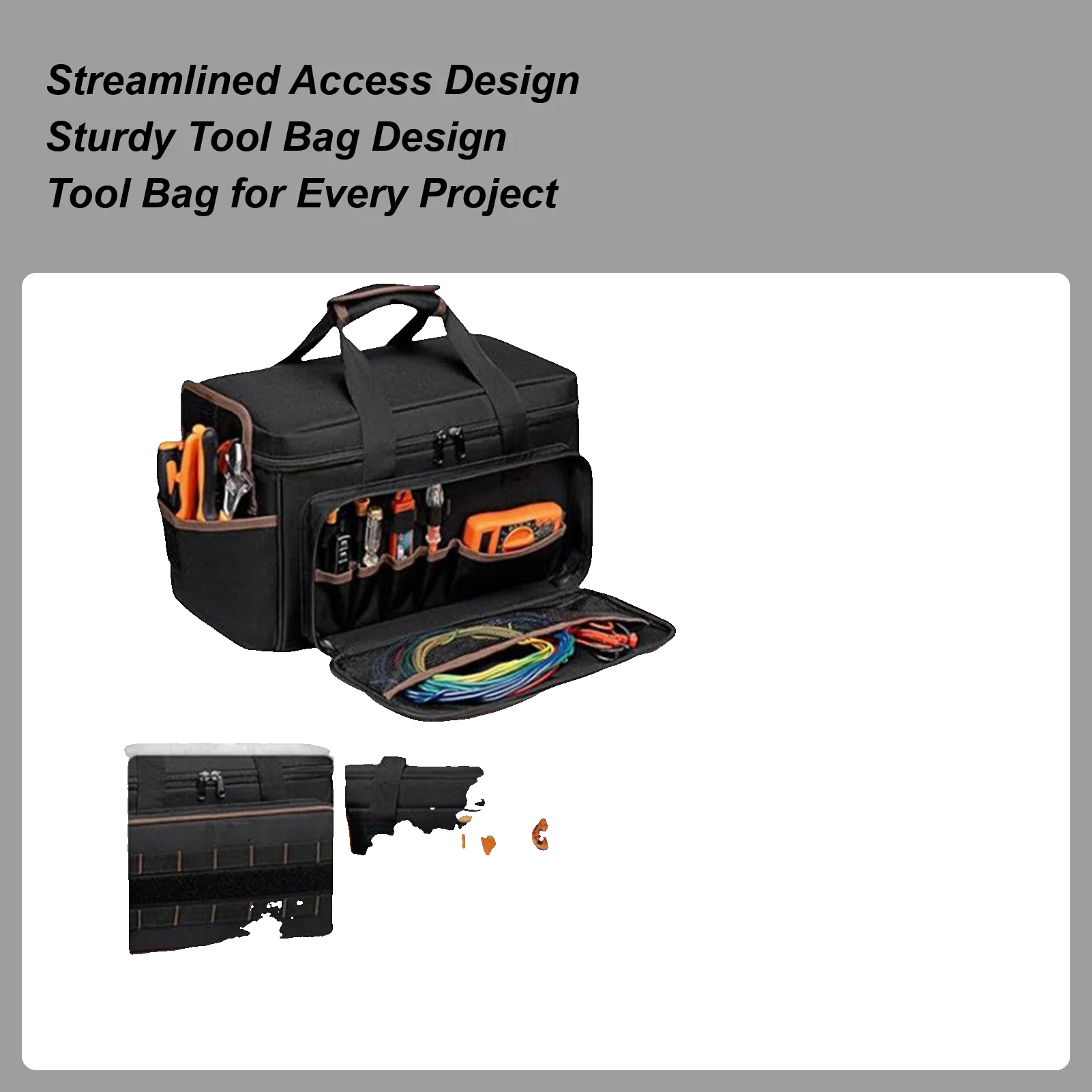 

Портативный ящик для инструментов, большая вместительная сумка для инструментов для мужчин, органайзер для ремня, органайзер для хранения электрика, механика, плотника