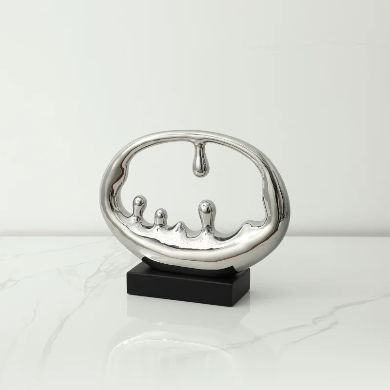 Water drop ceramic light luxury ornament model room living room desk high-end decorative crafts