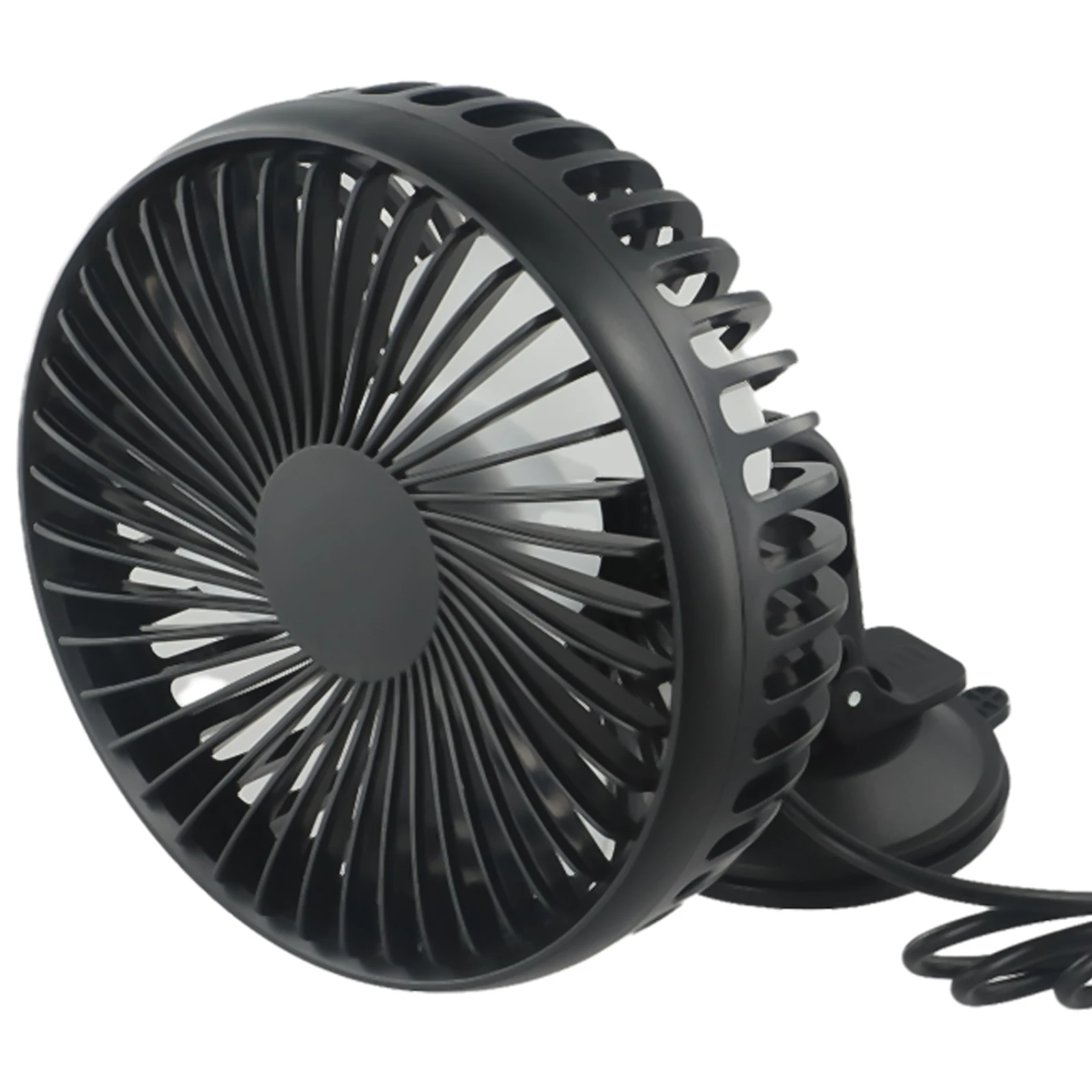 1x USB Suction Cup Single Head Car Dashboard Cooling Fan Adjustable ABS 5V 5W 280g Three-speed Wind Speed Can Be Adjusted