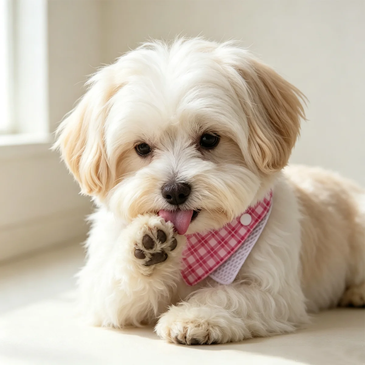Adjustable Pet Triangle Bib Button‑Fastened Neck Scarf Stylish Plaid Leopard Print Kerchief For Daily Wear Accessory