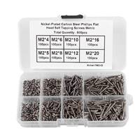 A95G 1000Pcs Stainless Steel Screws Set For PC Glasses Mobile Phone & 800Pcs Self Tapping Screw Assortment Kit M2
