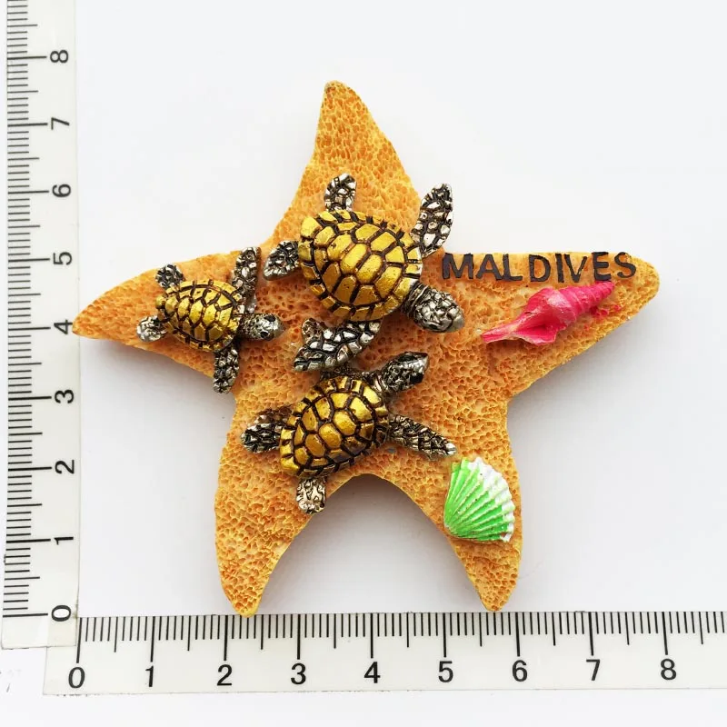 

Maldives Starfish Fridge Magnet Cultural Landscape Resin Decoration Tourism Souvenir Message Sticker Crafts