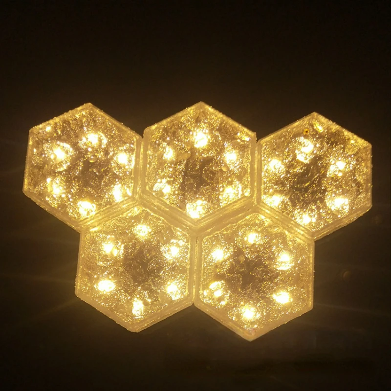 

Hexagon LED Solar Ice Brick Lights Acrylic Material Garden Floor Tiles Landscape Courtyard Christmas Decoration Buried Lights