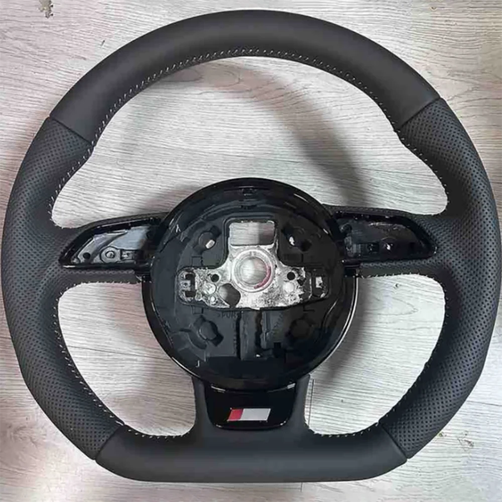 

Half Perfotaed Leather Steering Wheel with Key Frame Assembly For Audi A3 8V A4 B8 RS/S/Sline Logo With Paddles Hole Assembly