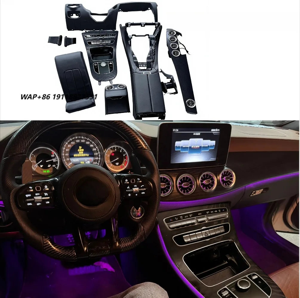 Car Interior Upgrade Accessories Turbine Vent Panel Overlay for CLS W218 S500 2012-2017  Interior Center Console
