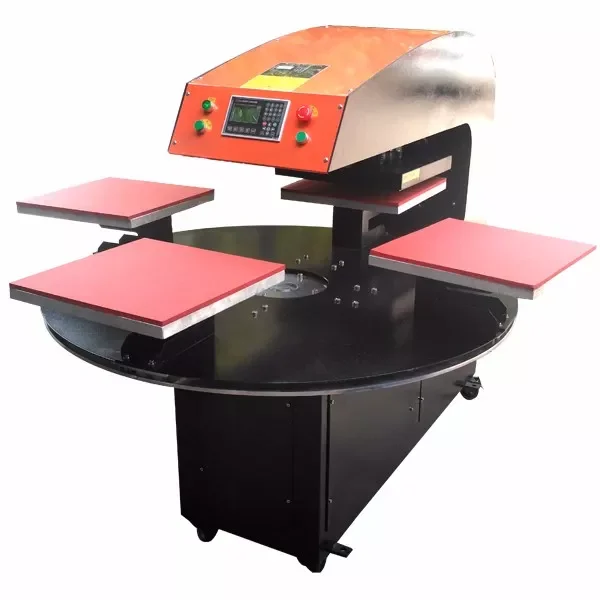 Full automatic rotary four stations fabric T-shirt sublimation printing machine heat press machine 40x60cm