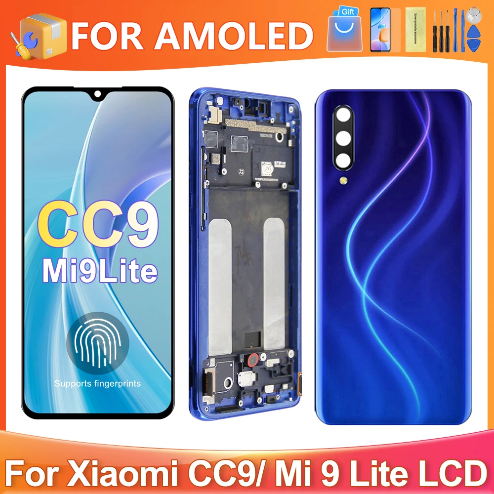 6.39''For Xiaomi Mi CC9 For AMOLED Mi 9 Lite M1904F3BG LCD Display Touch Screen Digitizer Assembly Replacement