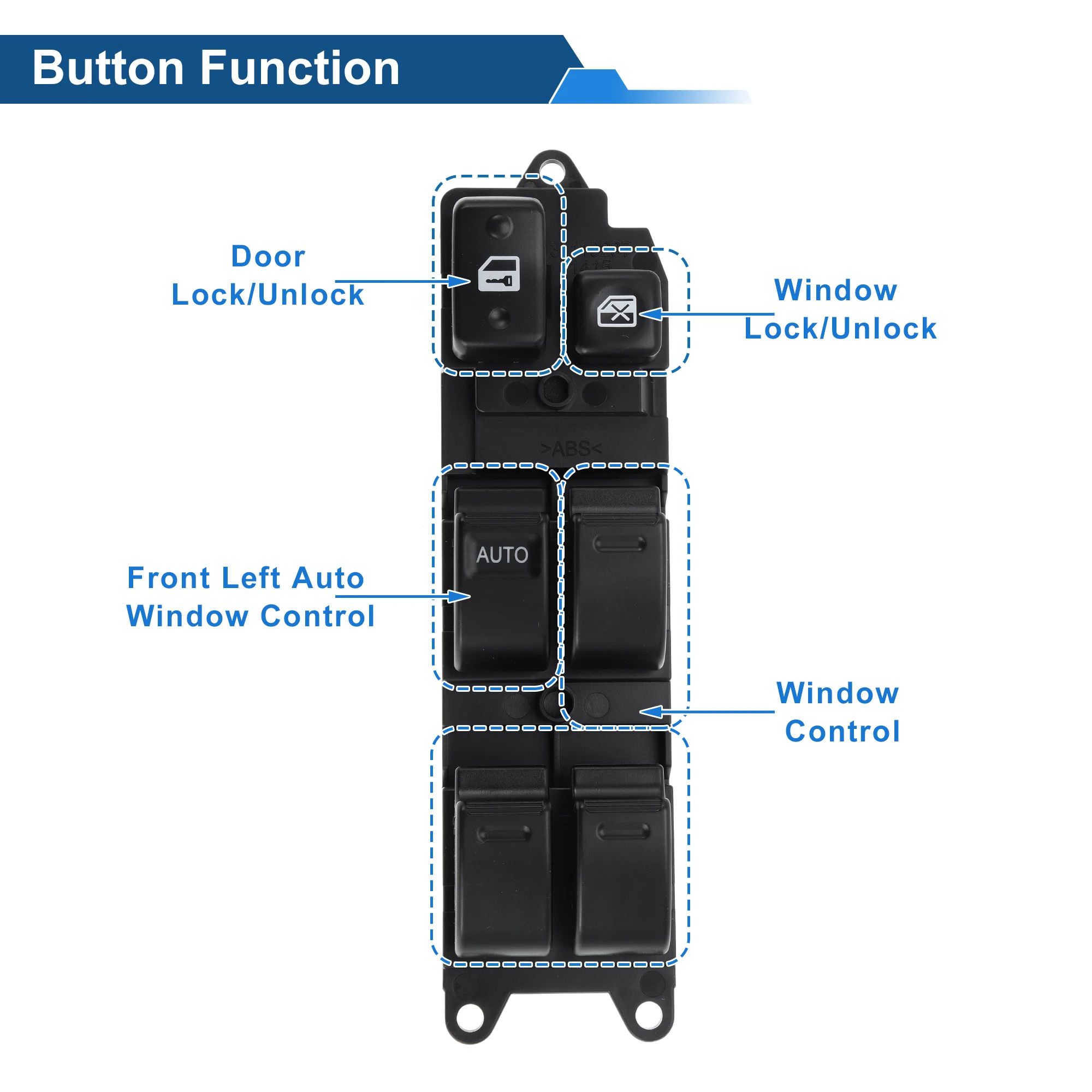 

UXCELL передний левый переключатель стеклоподъемника со стороны водителя для Toyota Camry Corolla, переключатель управления окном No 8482032150/8482006011, черный