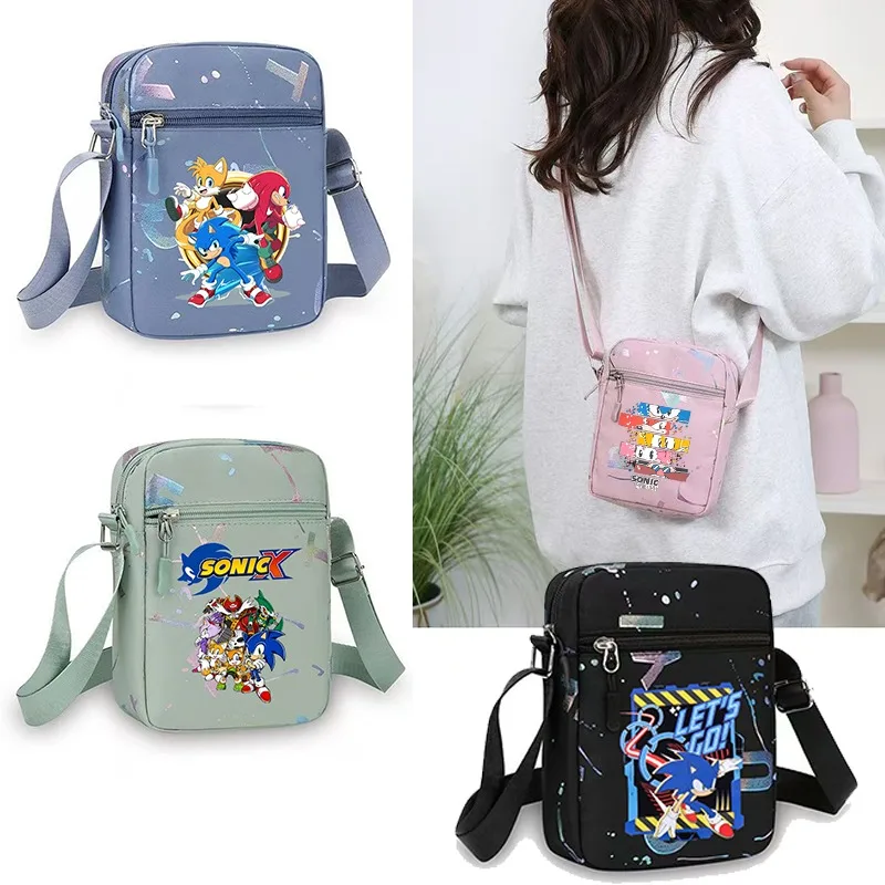 Sonics Crossbody Bag women men Cute Shoulder Bags Cartoon Anime Pattern Printed Handbag Women Men Portable Bags Party Gifts