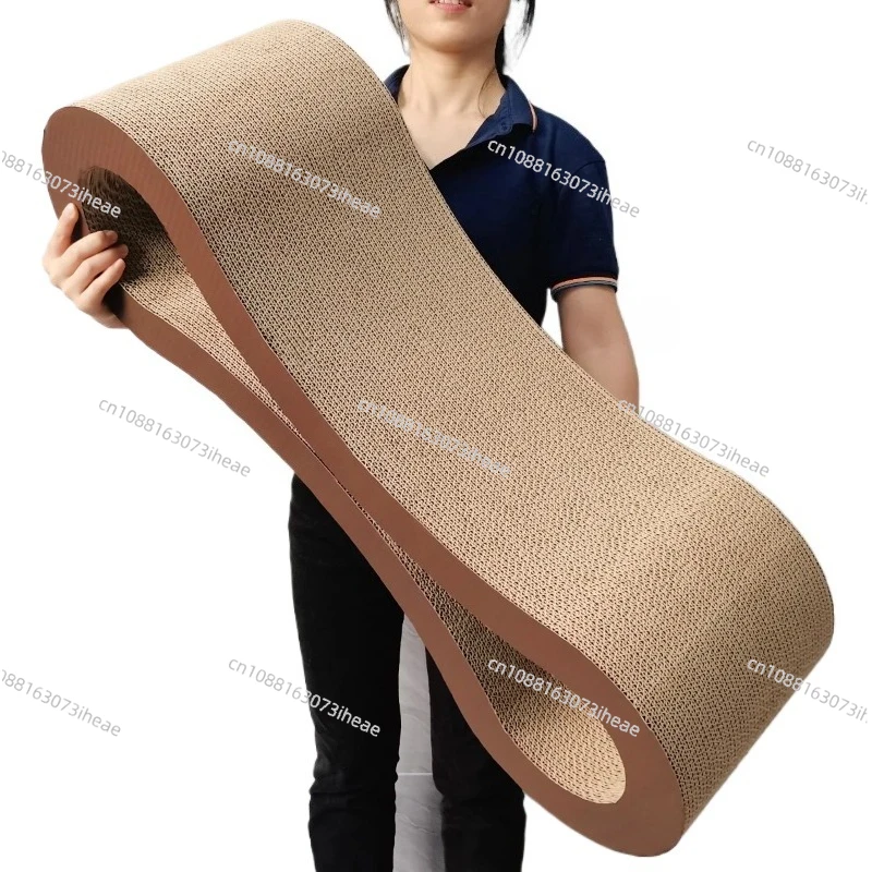 Durable Corrugated Cardboard with Curved Cutouts for Claw Sharpening, Playing & Napping. Perfect for All Cats