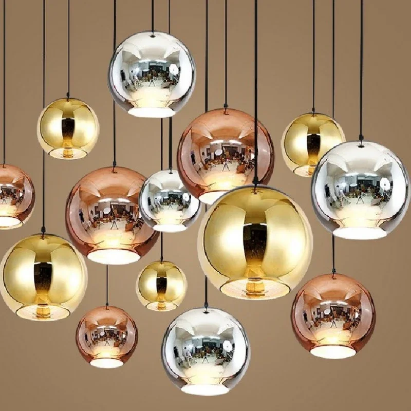 2026 Minimalist Single-Head Mirrored Chrome Ball Glass Round Pendant Light Nordic Decor for Dining Table Bar and Restaurant - view 3