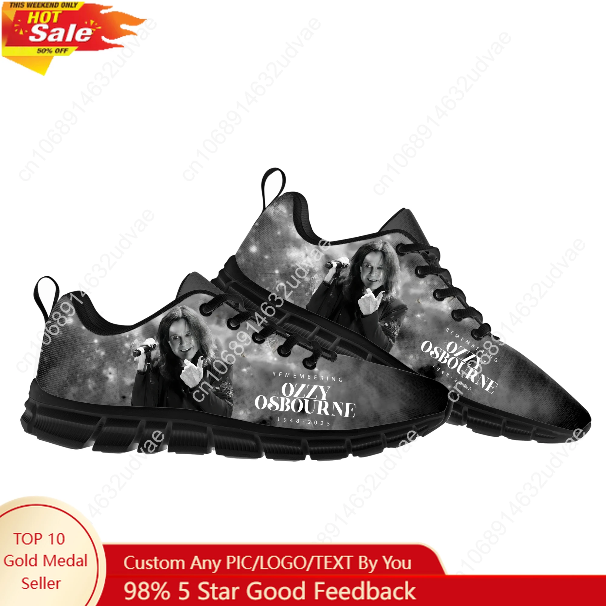 

Ozzy Osbourne 1948-2025 Sports Shoes Mens Womens Teenager Children Sneakers Back To The Beginning Custom Made Couple Shoes Black