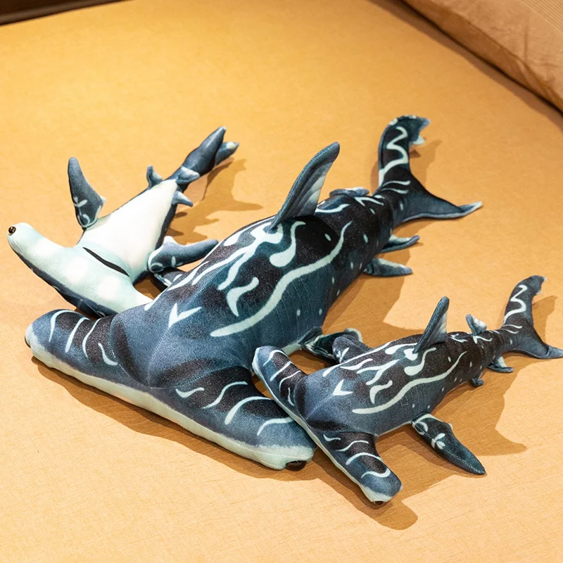 

New Creative Simulation Shark Marine Creature Plush Doll Pillow Blue Shark Two-Headed Shark Animal Doll Home Decor 55-90cm