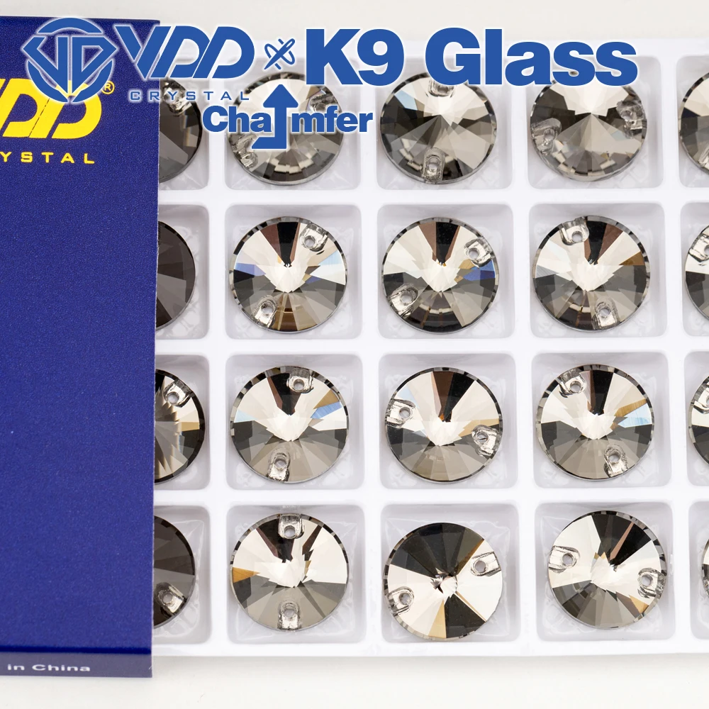 VDD Rivoli Mehrere Farben Top Qualität K9 Glas Nähen Auf Strass Kristall FlatBack Nähen Steine Für DIY Kleidungsstück Hochzeit Kleid – Detail 12