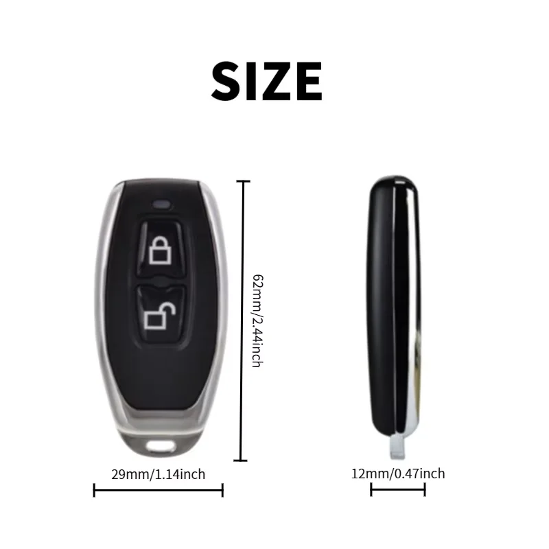 Universal 433 Wireless Cloning Starter - Handheld 2-Button Remote for Copying Garage Door Gate Keys