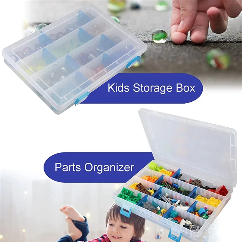 

A57T Tackle Box Snackle Box Compartment Organizer Box Container Bead Organizer Storage Box With Blue Dividers Tackle Tray