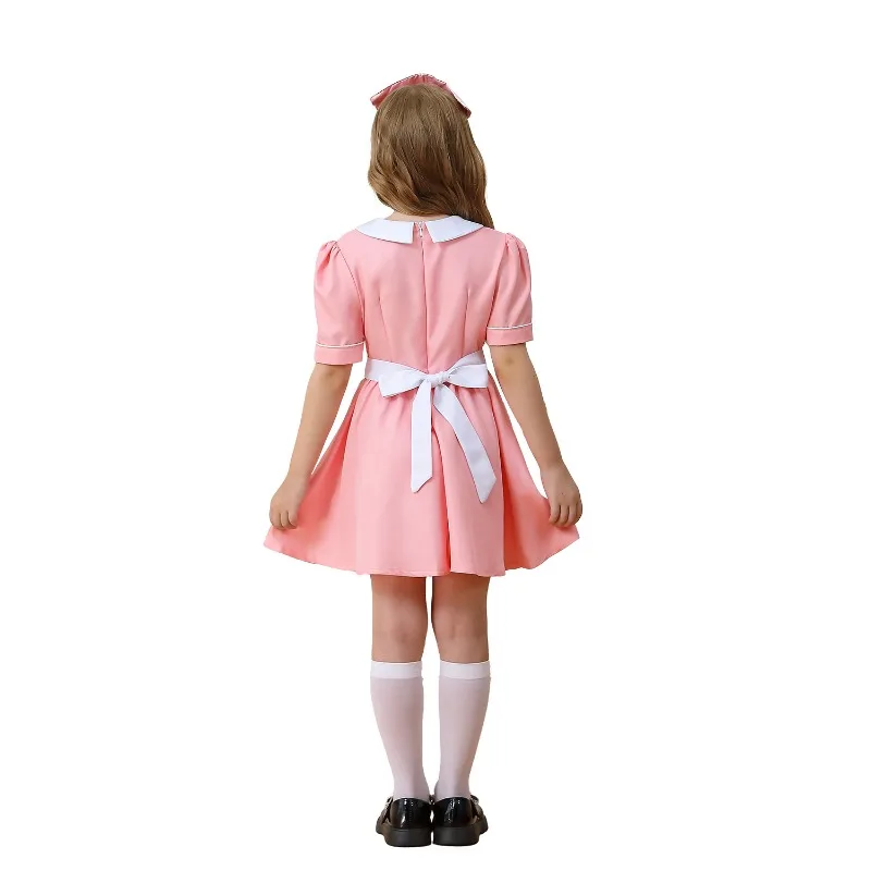 Girls Doctor Cosplay Nurse Costume Pink Dress Cute Uniform Hospital Workwear Stage Performance Outfits Halloween Carnival Party view 3