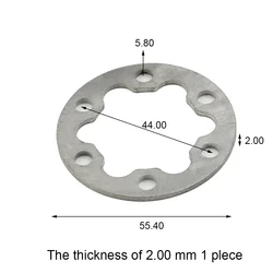 Practical EBike Bike Electric Scooter Brake Gasket Spacer Disc Washer Aluminum Alloy 20g Weight Silver Color 6 Holes