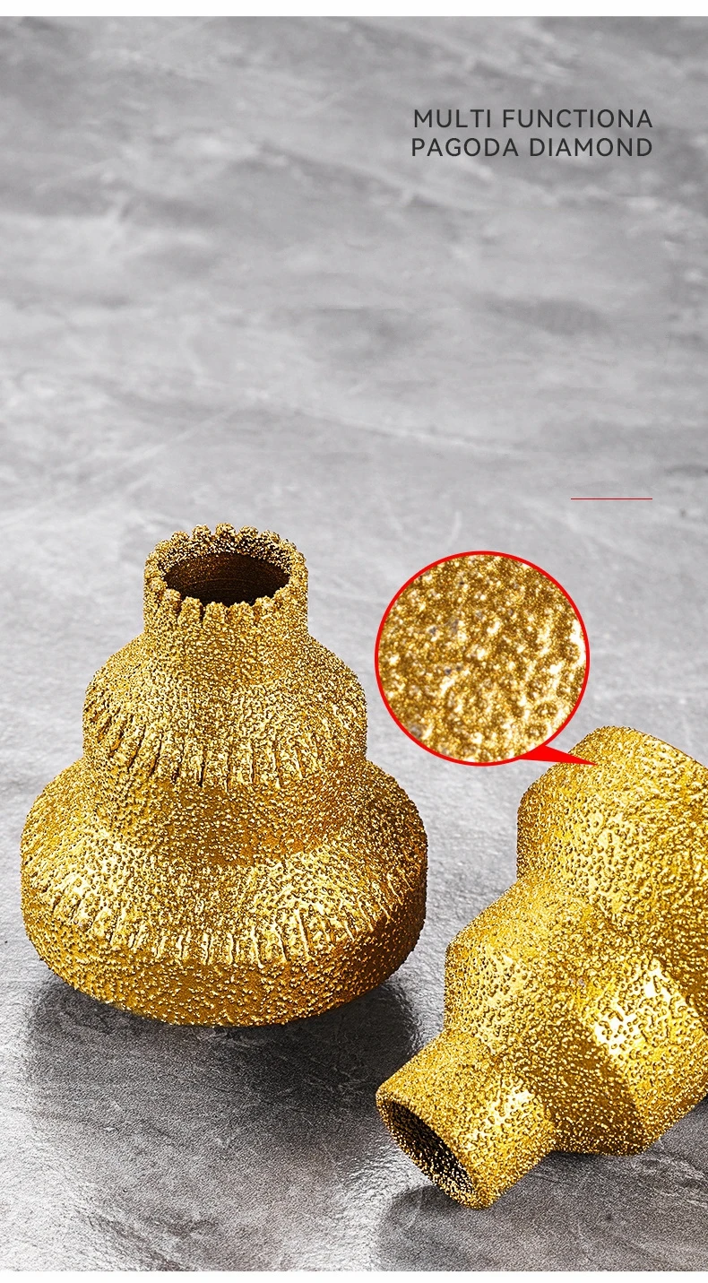 Gelöteter Pagodenbohrer M10 Diamant-Fasenfräser Turmbohrer für Fliesen, Steinplatten und Gestein – Integrierter Diamantwerkzeugbohrer zum Aufbohren – Detail 5