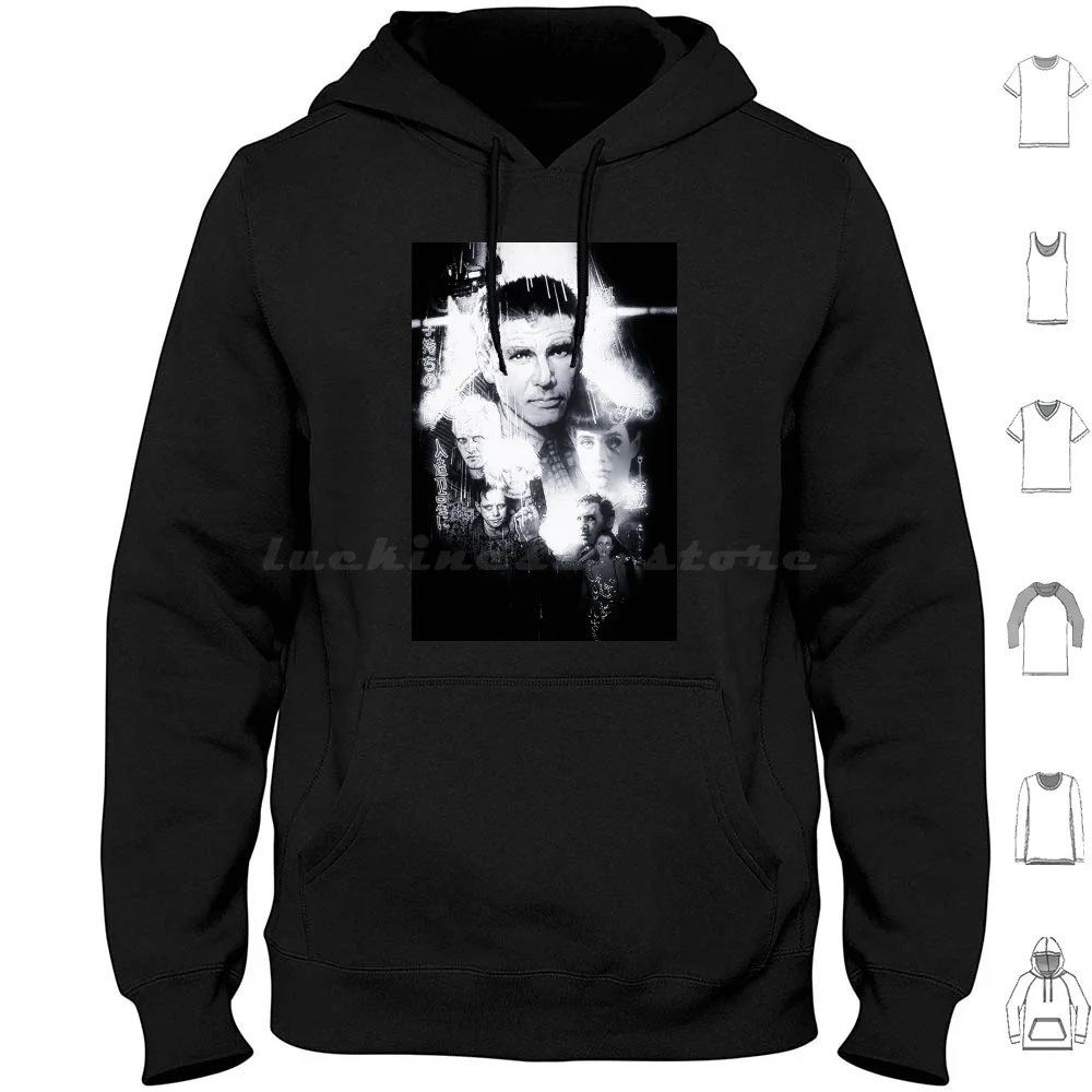 Blade Runner Hoodie cotton Long Sleeve Black And White Pkd Blade Runner Bladerunner 2019 Sci Fi Tyrell Blade Deckard