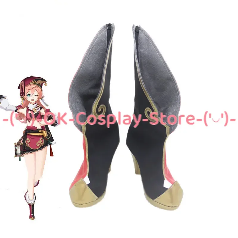 Yan Fei Cosplay Shoes Game Genshin Impact Cosplay Props Halloween Carnival Boots PU Leather Shoes Custom Made