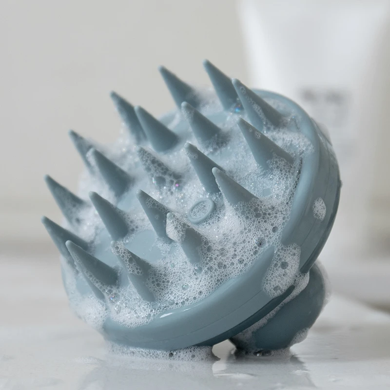 Distributeur d\'huile pour cheveux avec fonction de shampooing, masseur de tête en silicone, brosse à récurer, masseur de cuir chevelu