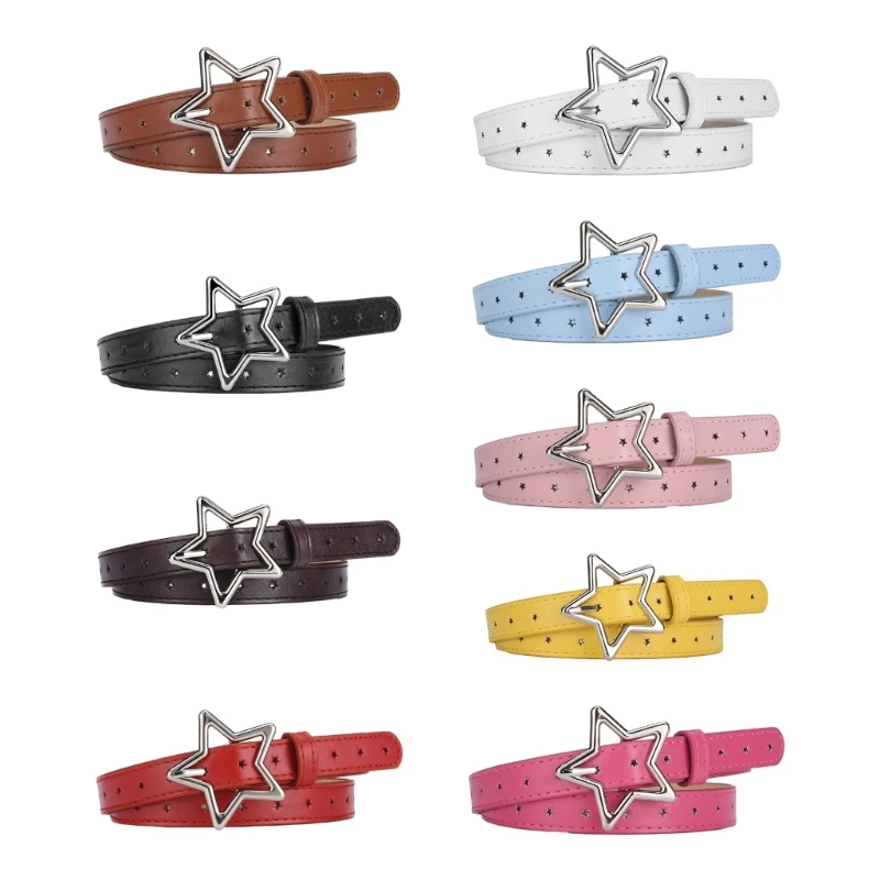 

Teen Alloy Star Buckle Waist Belt Harajuku Vintage Waist Belt for Dress Jeans