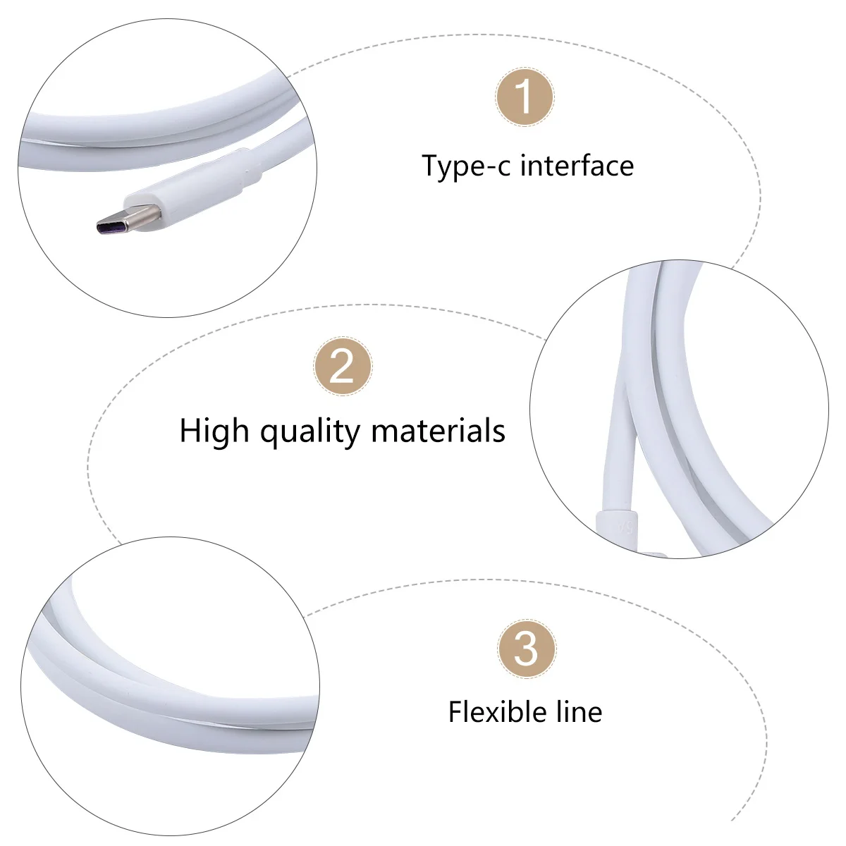 Cavo dati di tipo C Cavo di ricarica USB Caricabatterie per telefoni cellulari Compresse portatili leggere con nucleo in filo di rame puro