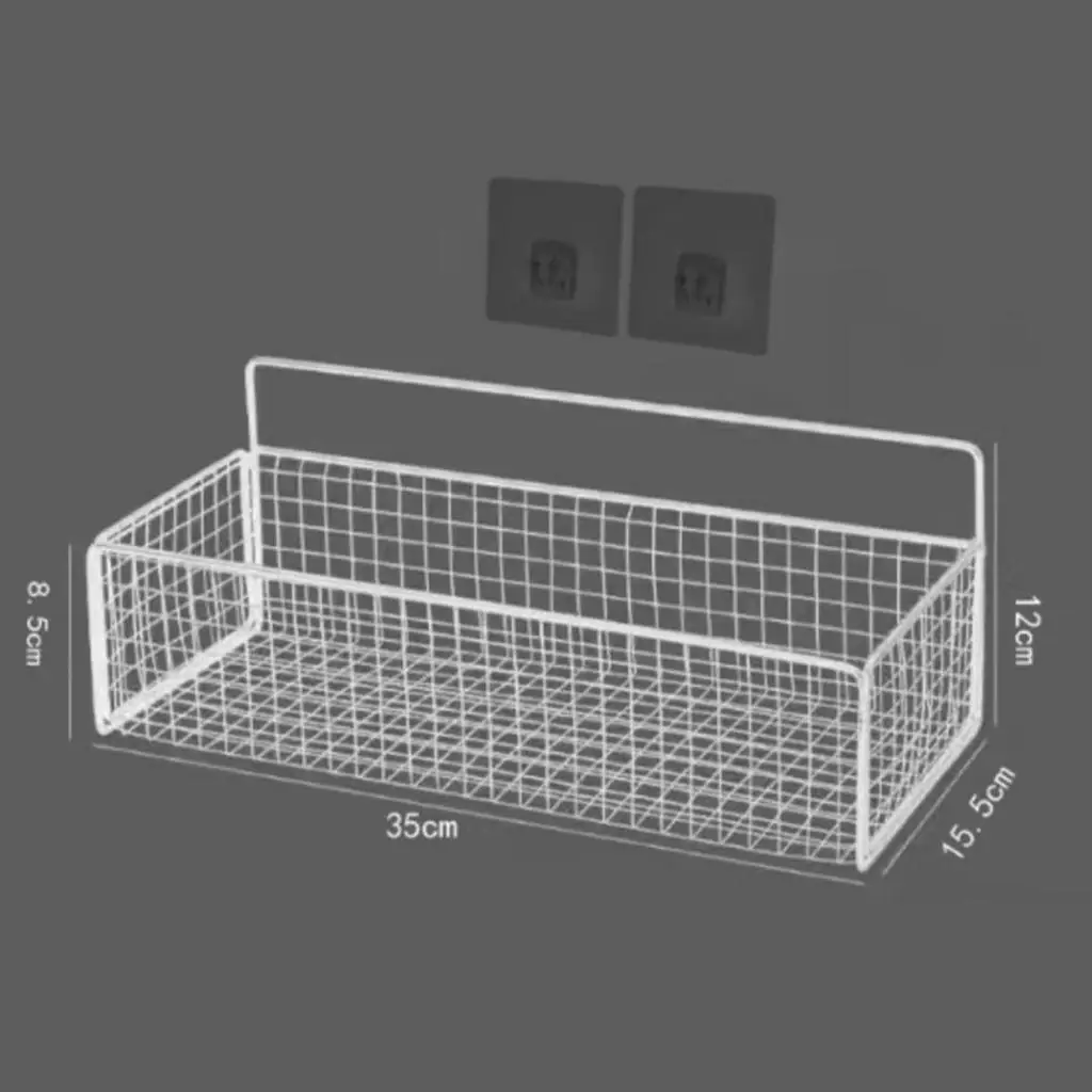 Wall Mounted Steel Wire Basket Space Saving Storage Organizer for Kitchen Bathroom Laundry Pantry - view 2