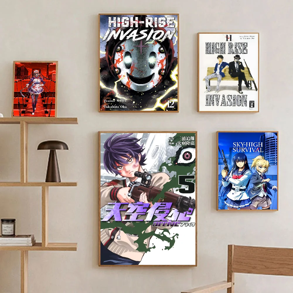 Anime High-Rise Invasion Poster Paper Print Home Living Room Bedroom Entrance Bar Restaurant Cafe Art Painting Decoration