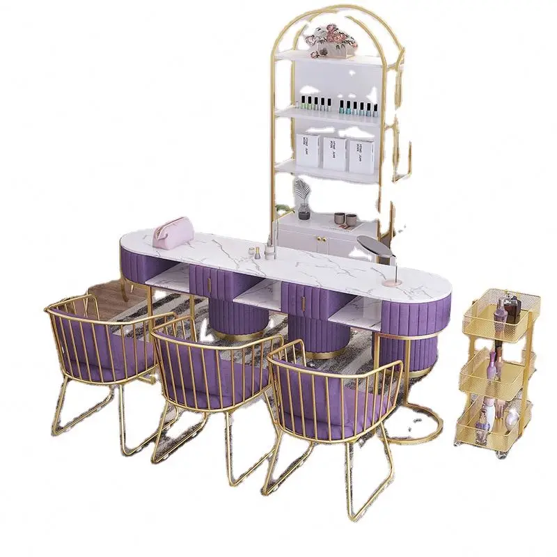 &c Nordic Marble Manicure Table Net Celebrity Shop Decoration Manicure Table and Chair Set Single Double Seat