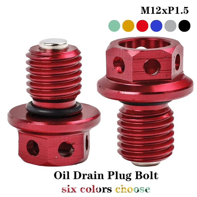M12x1.5 Magnetic Engine Oil Drain Plug and Washer Gasket For Honda CBR 125 250 300 500R F CB 250 300 500 R FNC700 RVF750 VF 800