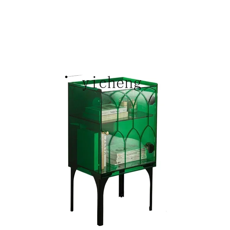 

ZZTQH light luxury dining side cabinet transparent acrylic storage cabinet dining room bedroom storage cabinet