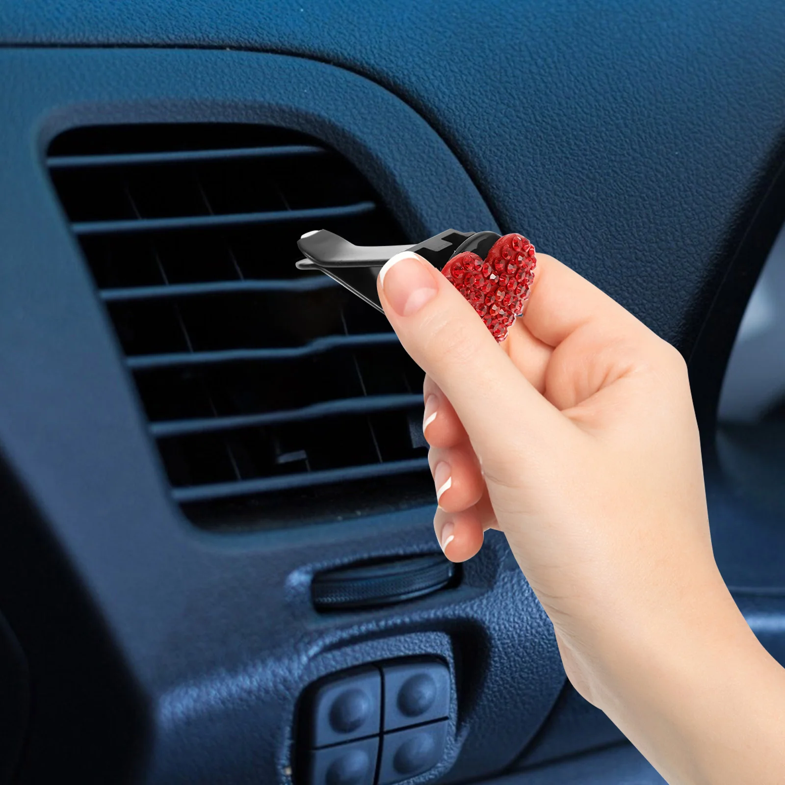 

5Pcs Car Air Vent Clips Heart-Shaped Auto Vent Clip Freshener Holder Decor for Car Interior Cute Accessories Long-Lasting