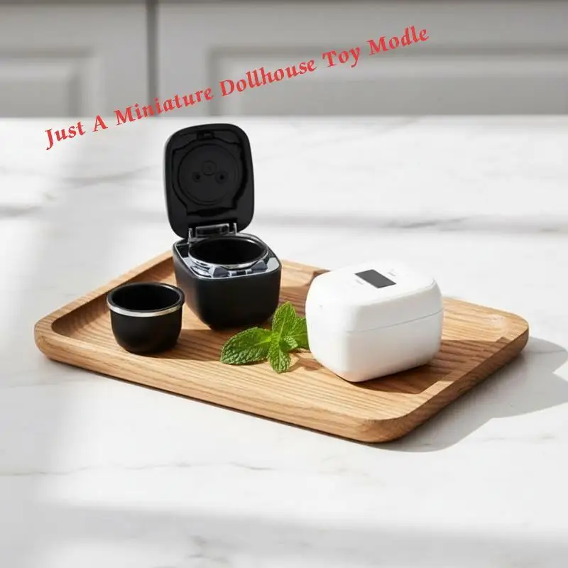 Lifelike Mini Rice Cooker Ornament Dollhouse Kitchen Model for DIY Miniature House Decoration Hobby Collection Creative Gift