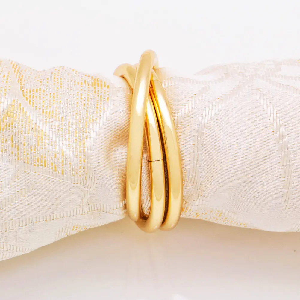 

6Pcs Exquisite Golden Napkin Holders Perfect for Luxurious Weddings Dinners Festivals Home Office Hotels Napkin Rings
