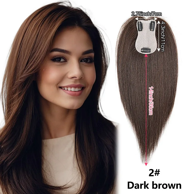 

Топпер из человеческих волос на шелковой основе для женщин | Шиньон ручной работы с отбеленными узлами, незаметный в качестве парика