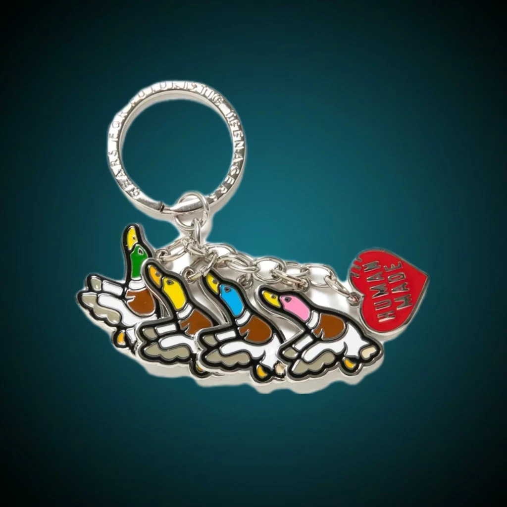 صنع الإنسان 22AW الطائر بطة كيرينغ لطيف بطة المفاتيح ديكور صغير العنصر الشعبي بين المتابعين العصرية