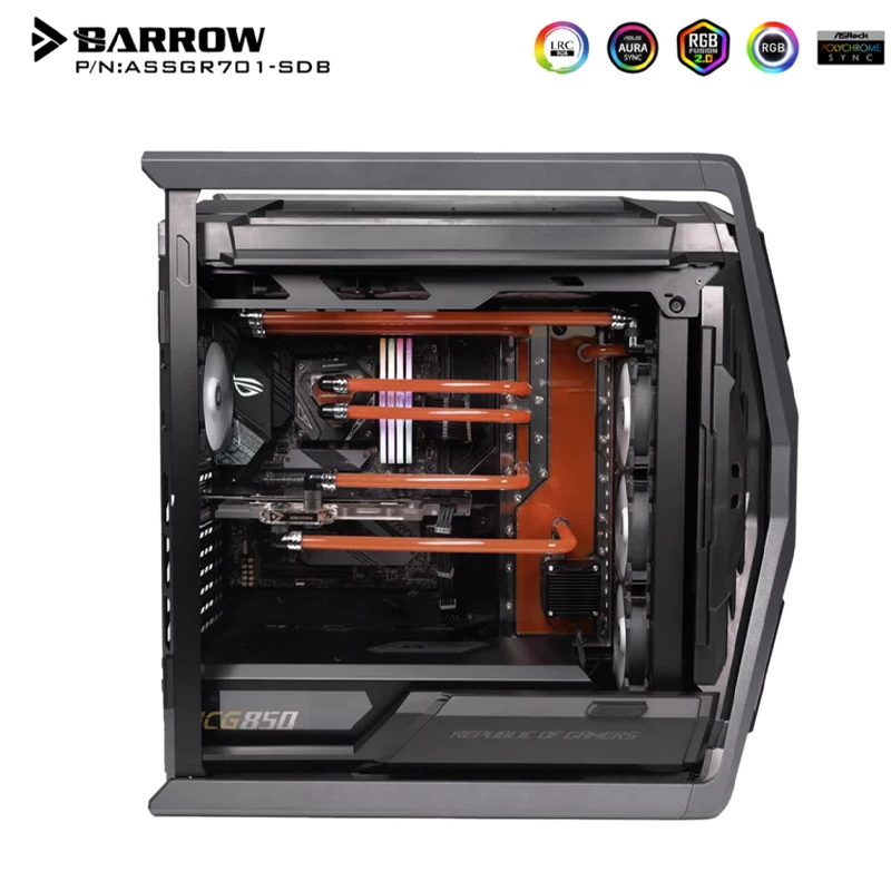 Barrow ASSGR701-SDB, Waterway Board For For ASUS ROG HYPERION GR701 Case , For CPU GPU Water cooling System , Dual Radiator Tank