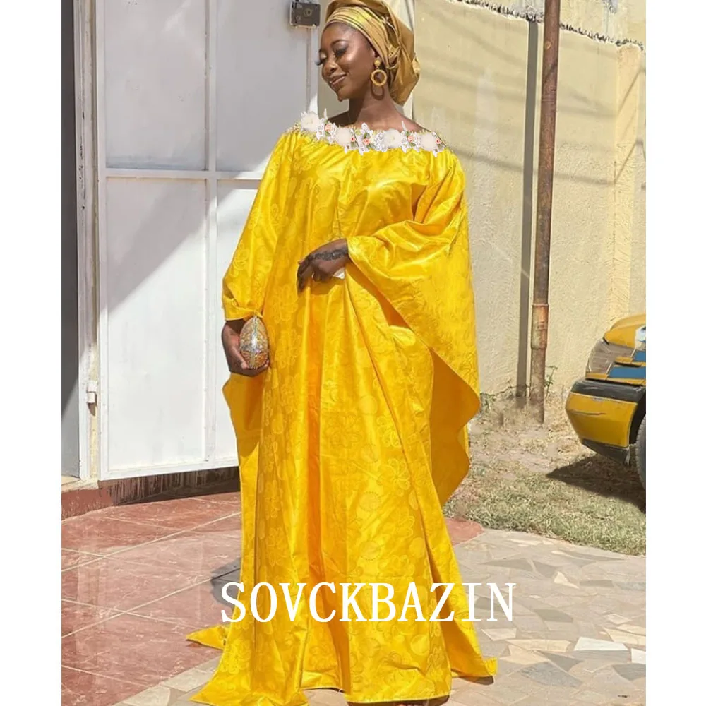 

Original Bazin Riche Long Dresses For Ankara Nigeria Wedding Evening Gowns Dashiki Clothing Top Quality Cotton Basin Dress