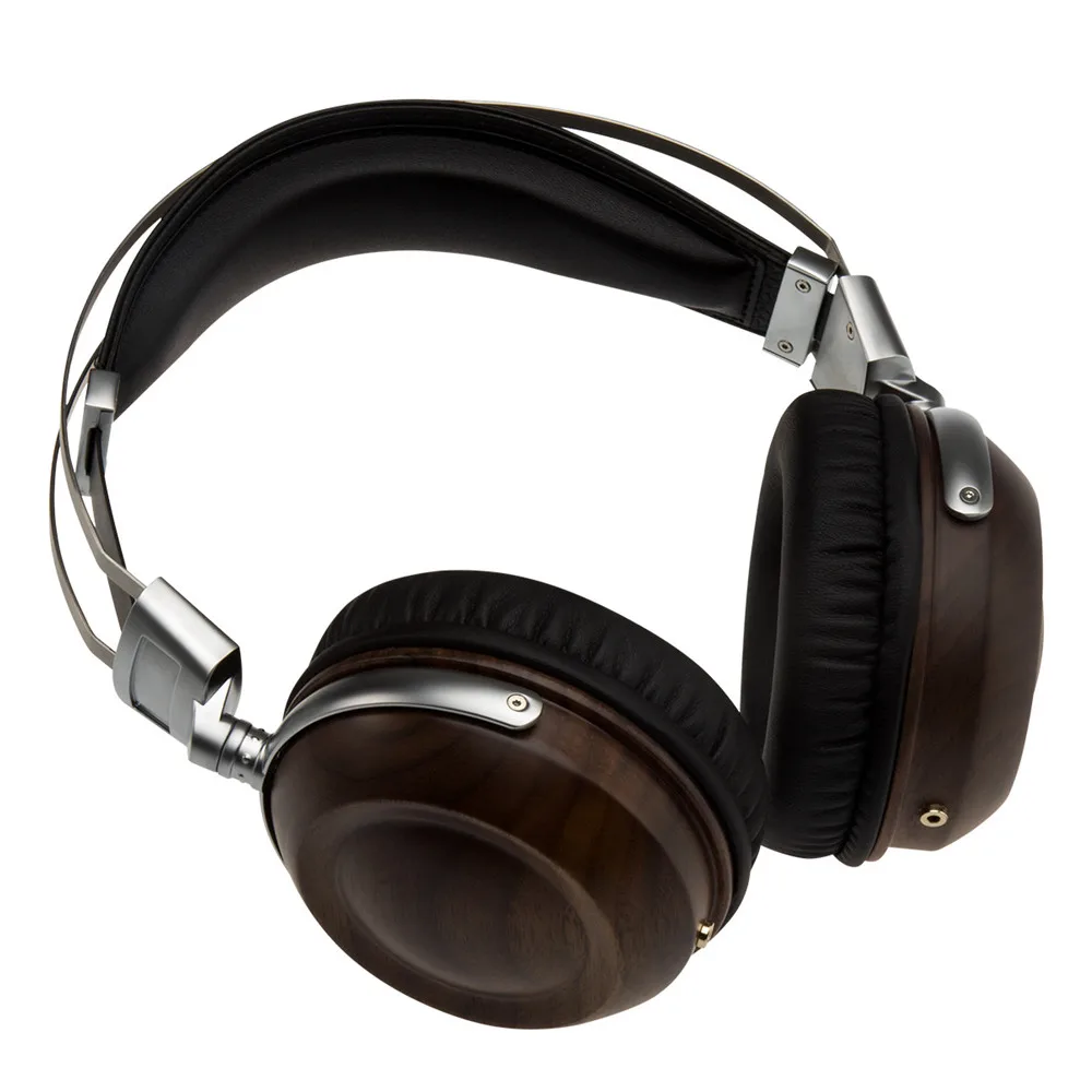 

Wooden Earphone Monitoring HIFI Headphones 50mm Dynamic Over-the -Ear Bass Stereo Studio Audio Monitoring Metal Headset