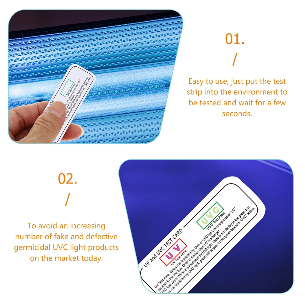 12 Pcs UV Light Effect Tester Cards Papers for Detection Kit Indicator Suite Strips