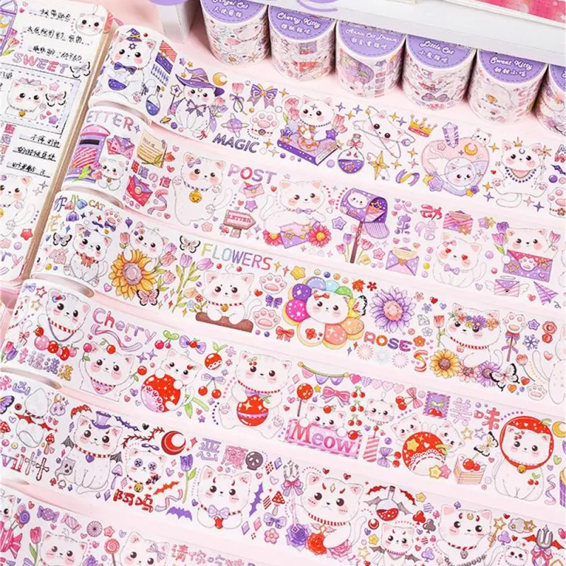 5cm*3m Kawaii Cat Tape Decoration Sticker Scrapbooking Diary Adhesive Masking Tape Stationery School Supplies