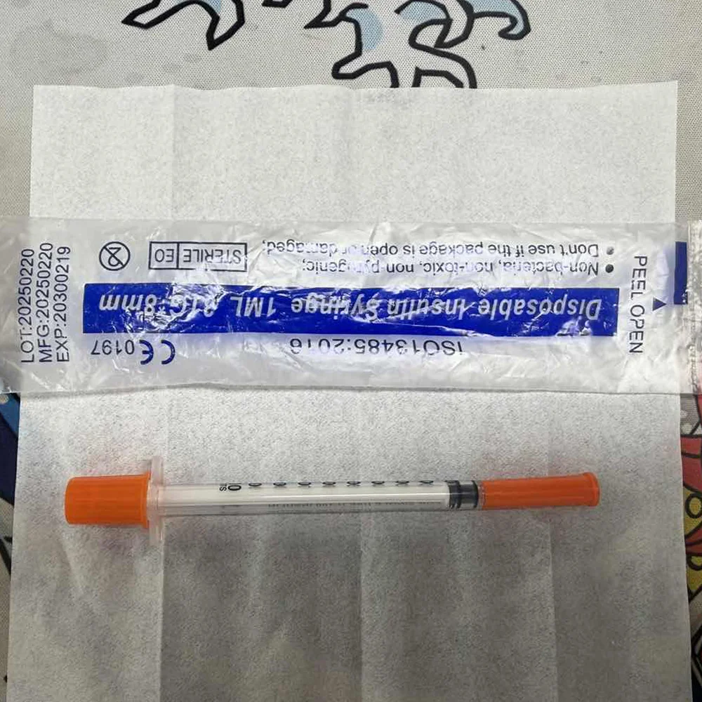 Disposable Sterile Insulin Syringe with Needle 0.3ml/0.5ml/1ml/1ML-U Single Use for Beauty & Insulin Injection