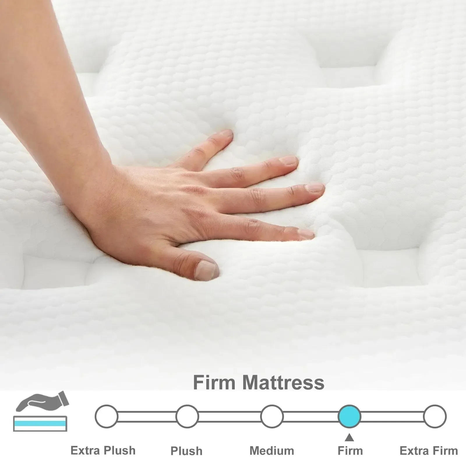 IYEE NATURE-King Mattress,14 Inch Mattress in a Box,Individually Pocket Coils for Motion Isolation,King Bed with Cooling Cove,Me