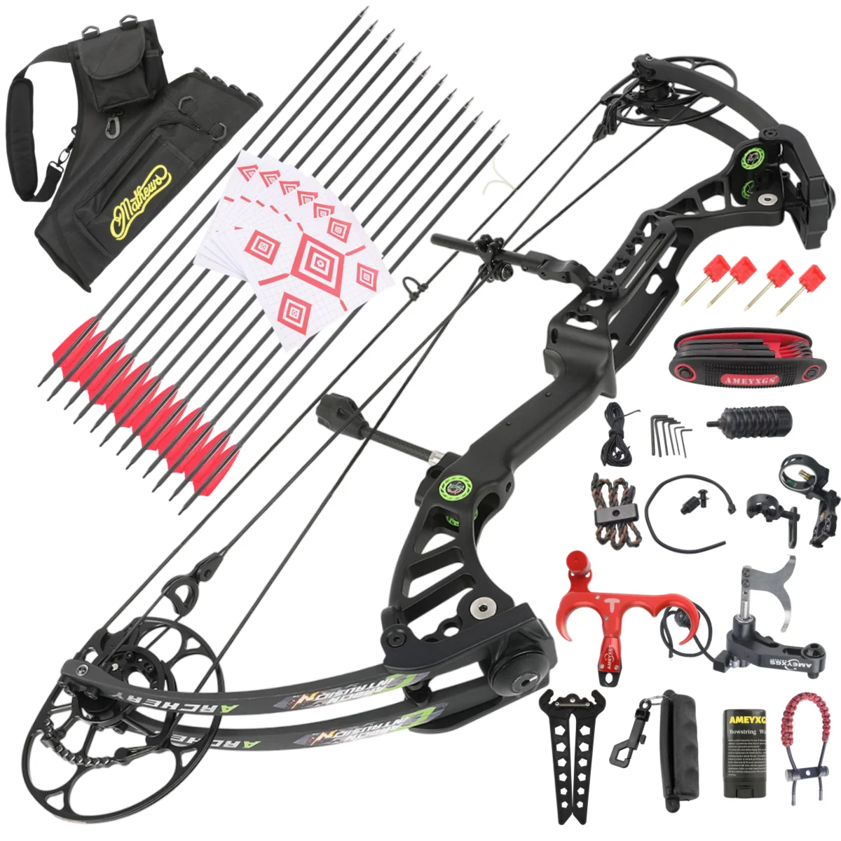 

Archery Pulley 40-75lbs CNC Compound Bow Right Hand Bow Set 29" Axle 350fps Let Off 85% Bow Hunting Shooting Target Practice