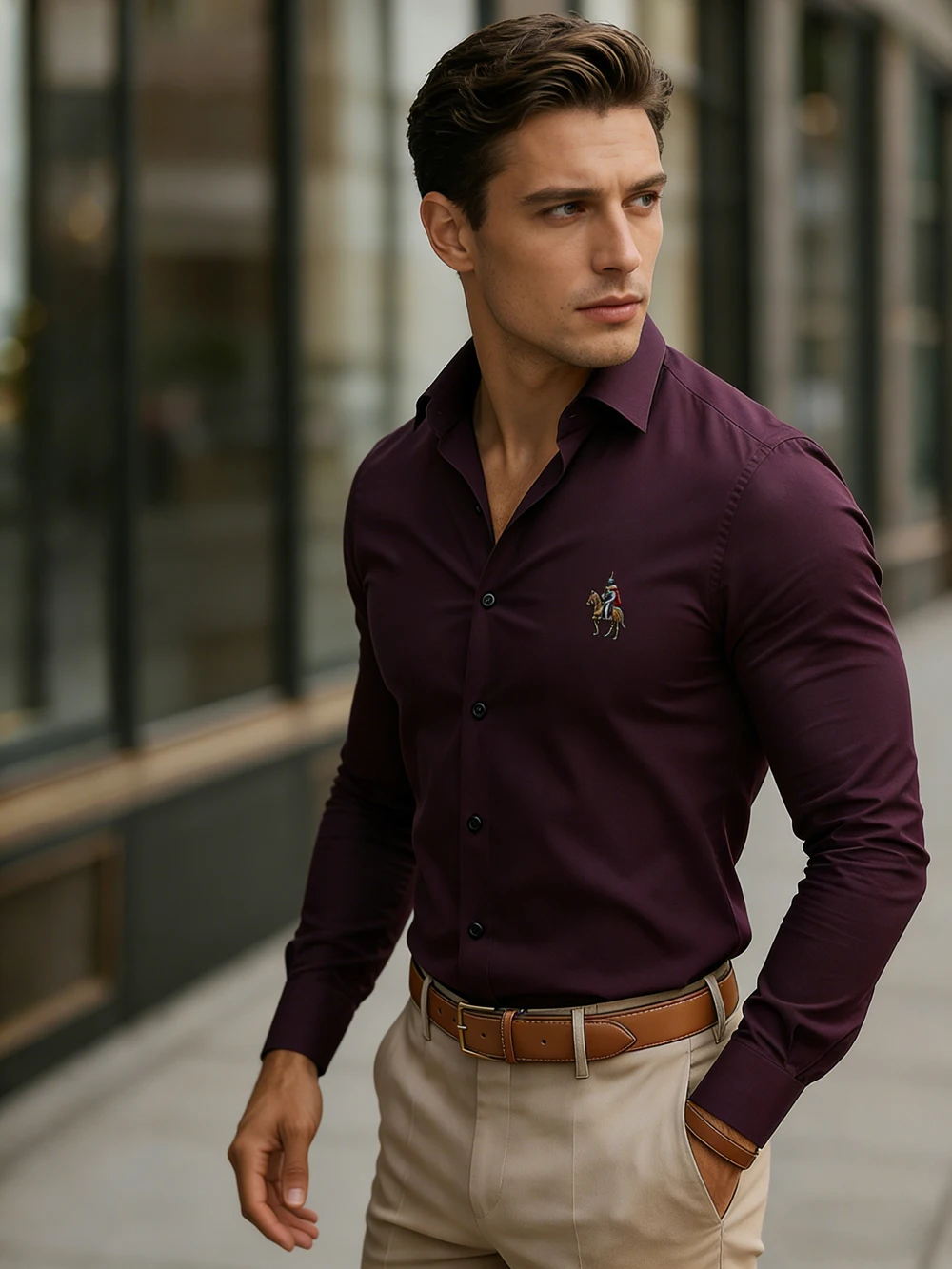 

2026 Men's Casual Business Long Sleeve Collar White Shirt Medieval Knight Pattern Printed Shirt Hawaiian Vacation Men's Clothing