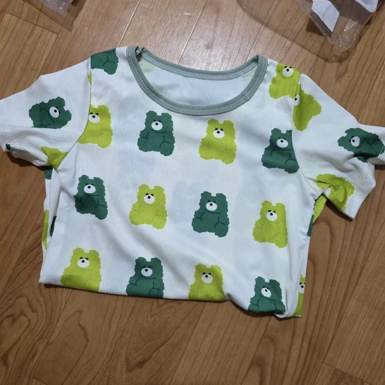 0-3 Years Newborn Ice Silk Thin Sleepwear Print Babysuits Cartoon Romper Summer New Boys Girls Baby Anti Kick Clothing photo review