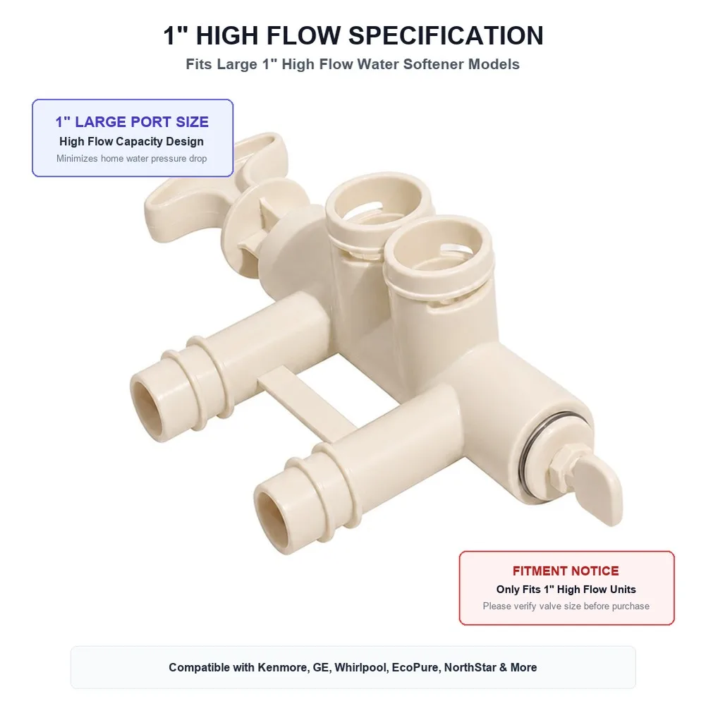 Water Softener Diversion Valve Kit For 1 inch High Strength Plastic WSFor 15XFor 10078 7329594 7386986 3542745